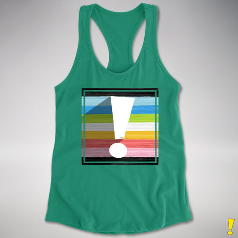 Queer Pride Flag Exclamation Point Racerback Tank